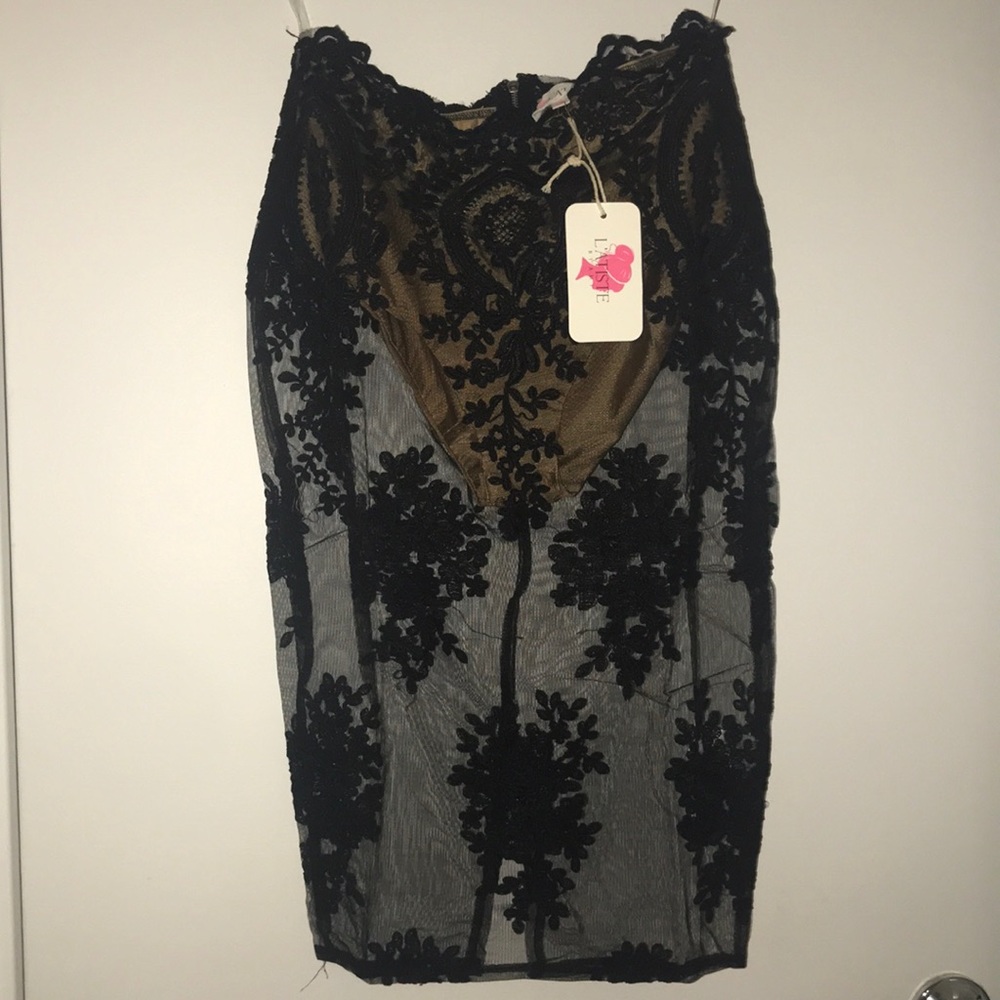 Peak-a-boo sheers lace skirt